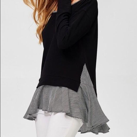 Black and stripped blouse - Picture 2 of 3